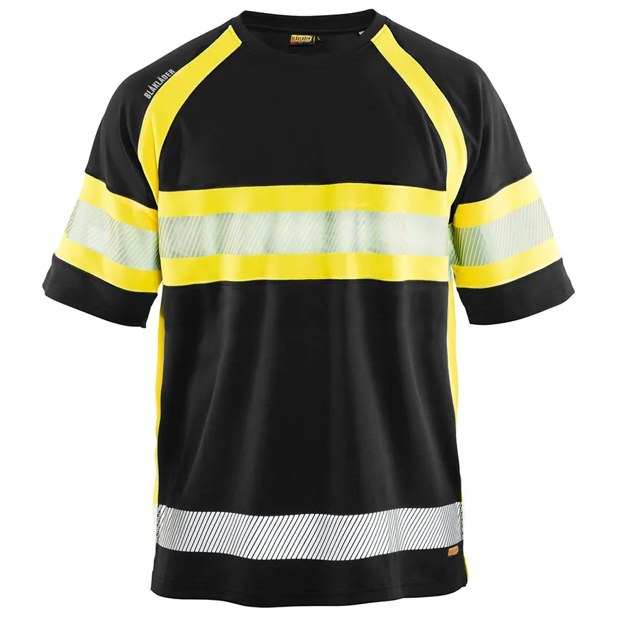 BLåKLäDER 33371051 HIGH VIS TSHIRT KLASSE 1 ZWART/GEEL