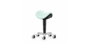 Cleanroom zadelkruk, met wielen, kunstleer Magic mint