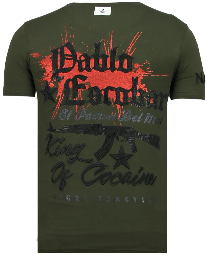EL PATRON PABLO  RHINESTONE TSHIRT  KHAKI