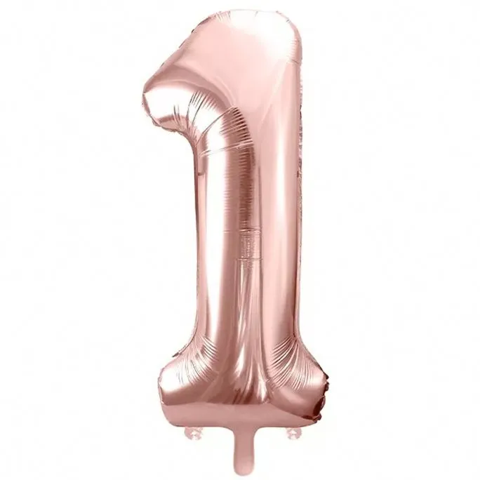 Folie Ballon Cijfer 1 Rosé (80 cm)