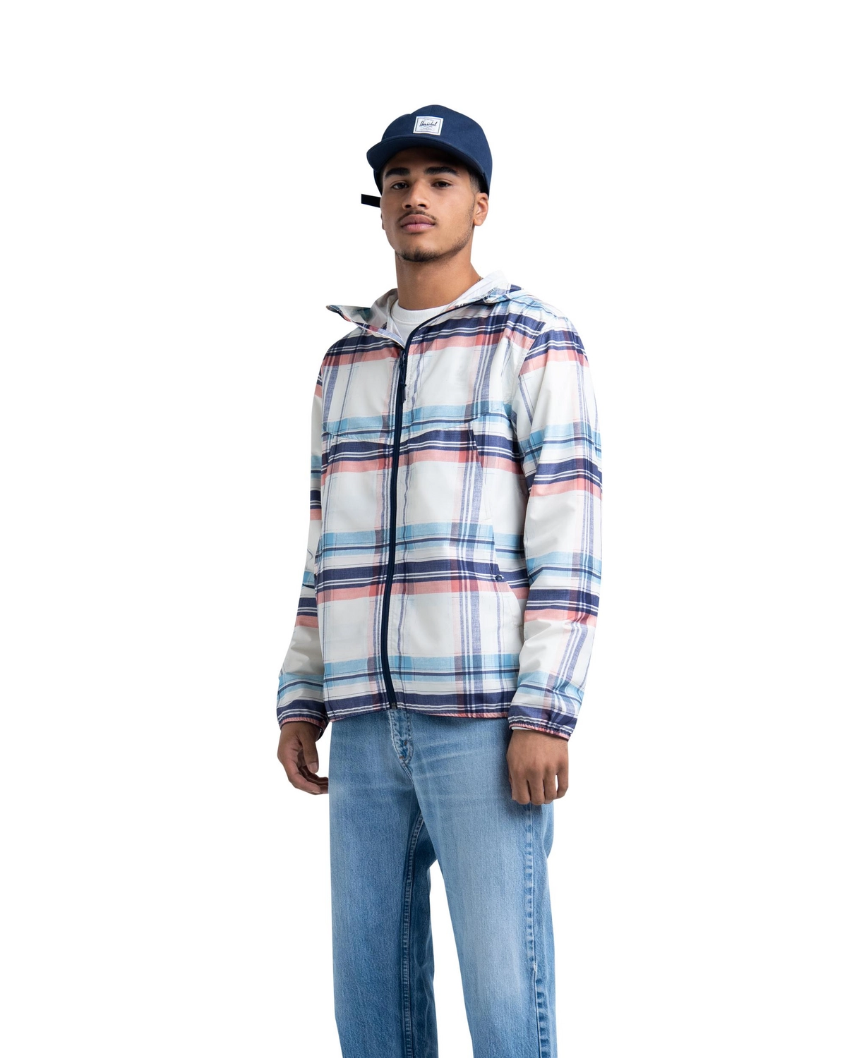 Jas Herschel Supply Co. Men's Voyage Wind Plaid Peacoat