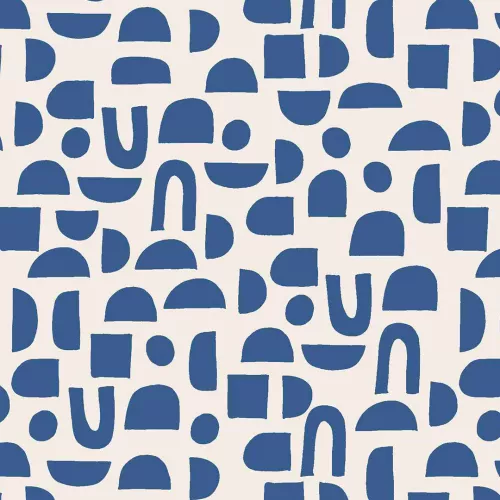 LA LA FETE INPAKDOEK GEBOGEN CONFETTI  BLAUW  70X70 CM
