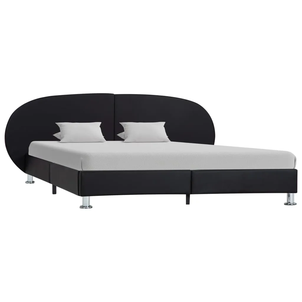 Medina Bedframe kunstleer zwart 140x200 cm