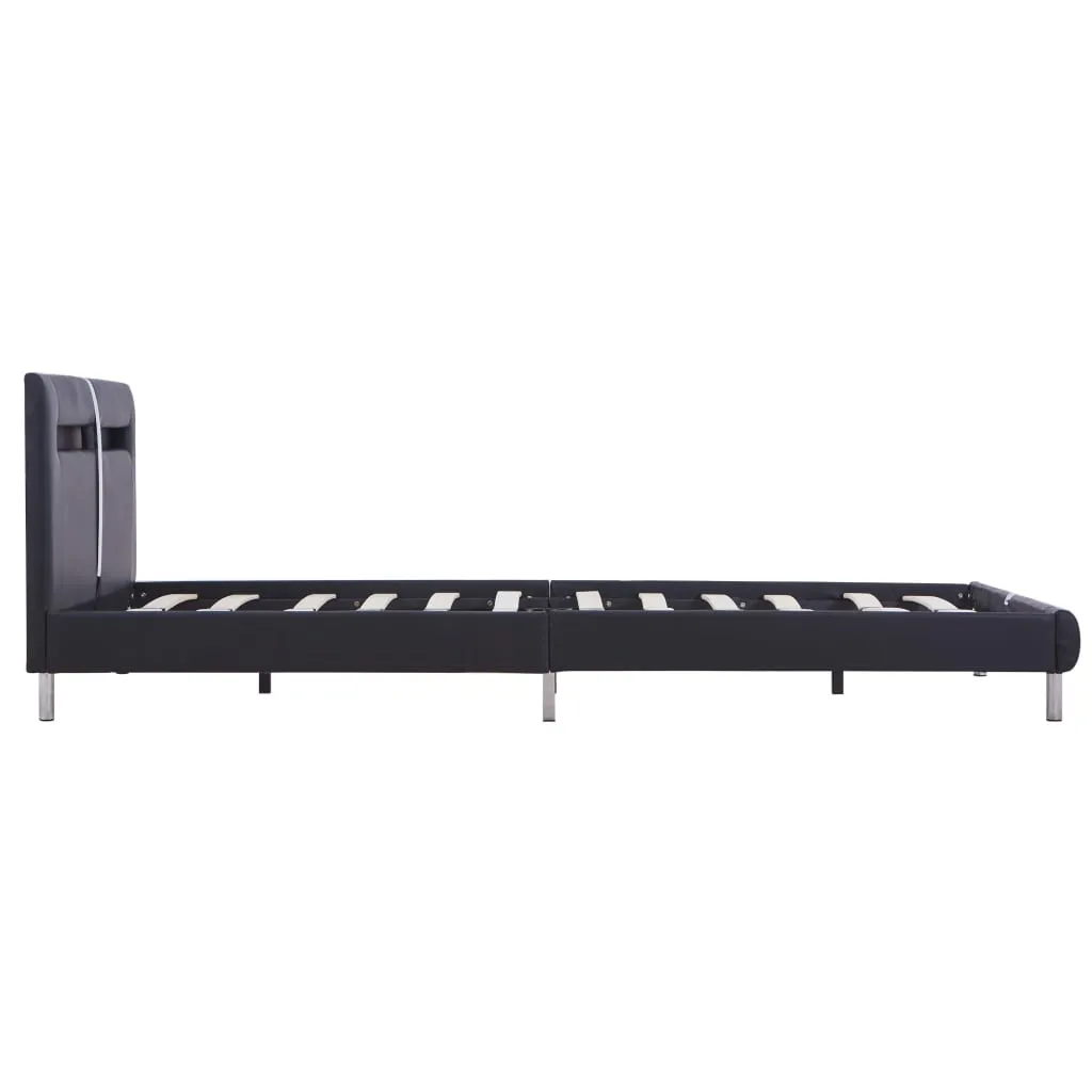 Medina Bedframe met LED kunstleer zwart 120x200 cm