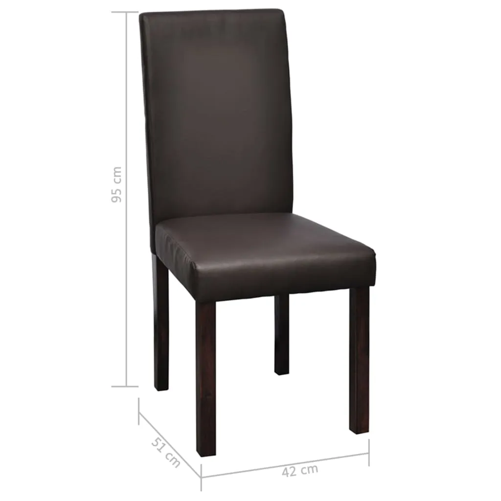 Medina Eetkamerstoelen 2 st kunstleer bruin