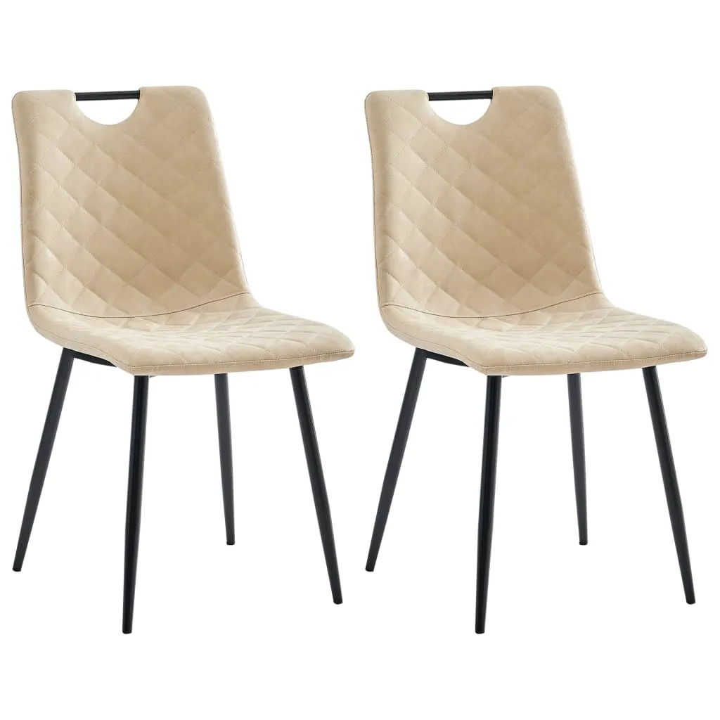 Medina Eetkamerstoelen 2 st kunstleer crème