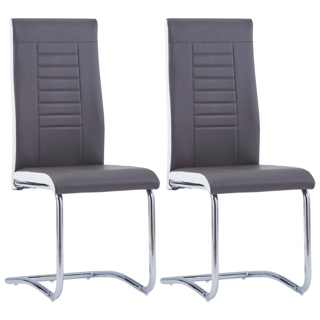 Medina Eetkamerstoelen 2 st kunstleer grijs