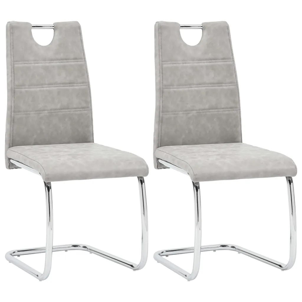 Medina Eetkamerstoelen 2 st kunstleer lichtgrijs