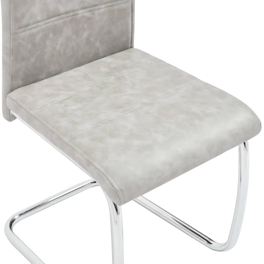 Medina Eetkamerstoelen 2 st kunstleer lichtgrijs