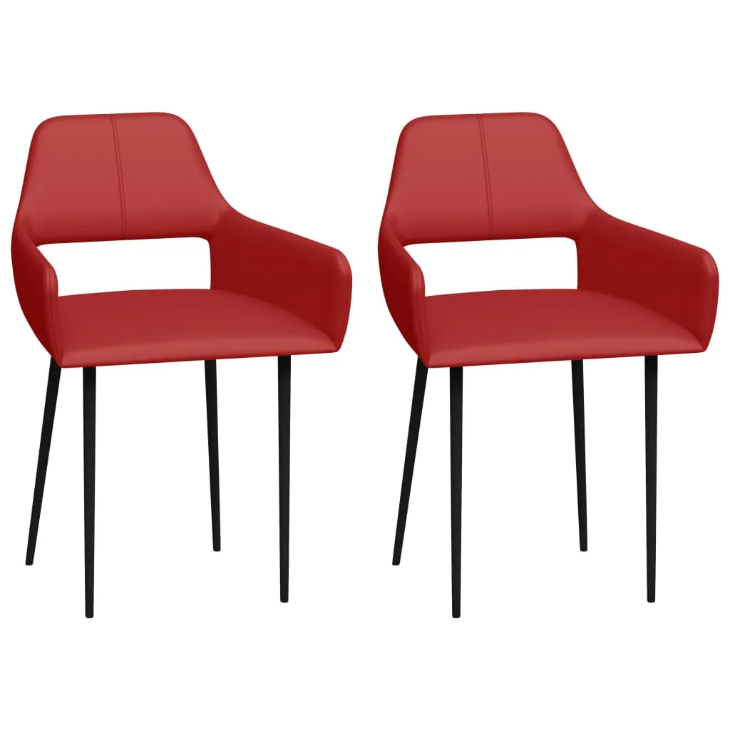 Medina Eetkamerstoelen 2 st kunstleer rood