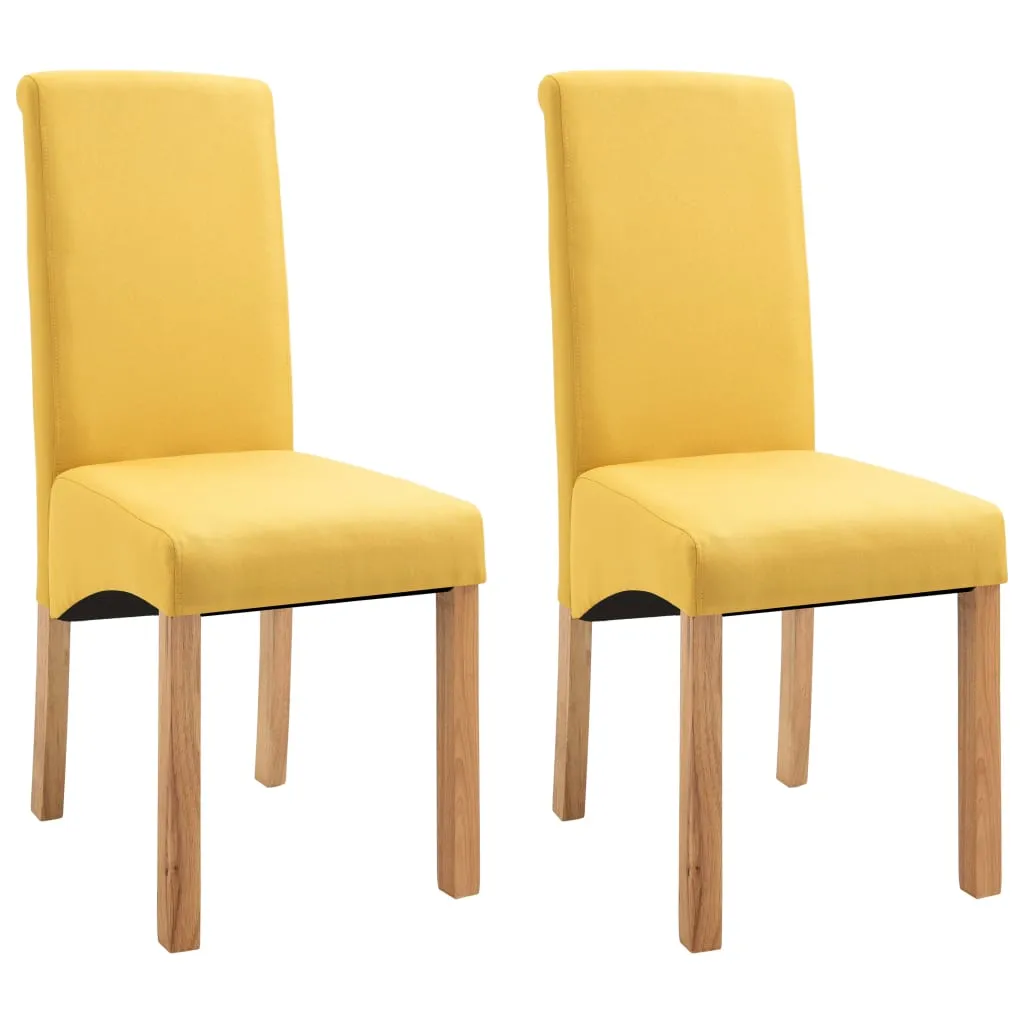 Medina Eetkamerstoelen 2 st stof geel