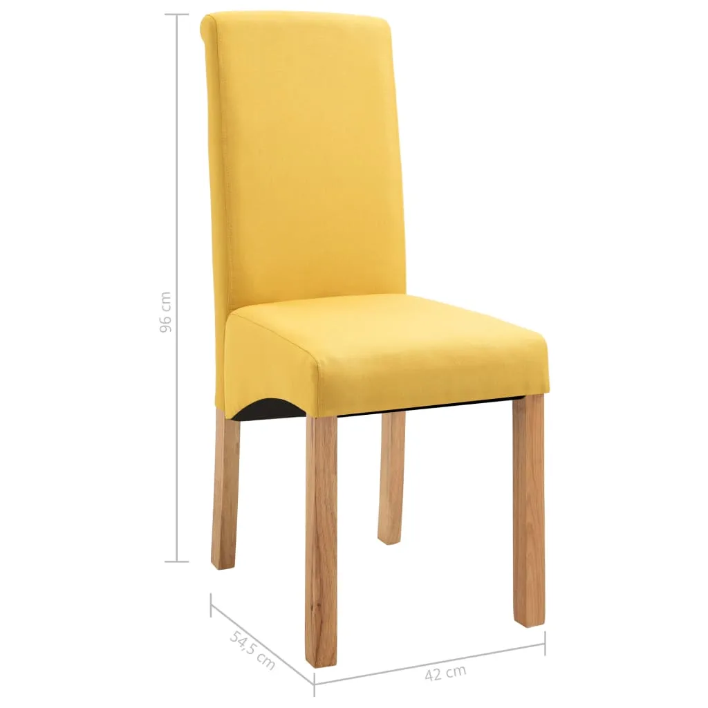 Medina Eetkamerstoelen 2 st stof geel