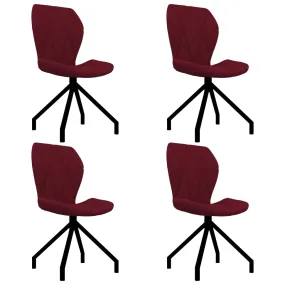 Medina Eetkamerstoelen 4 st kunstleer wijnrood