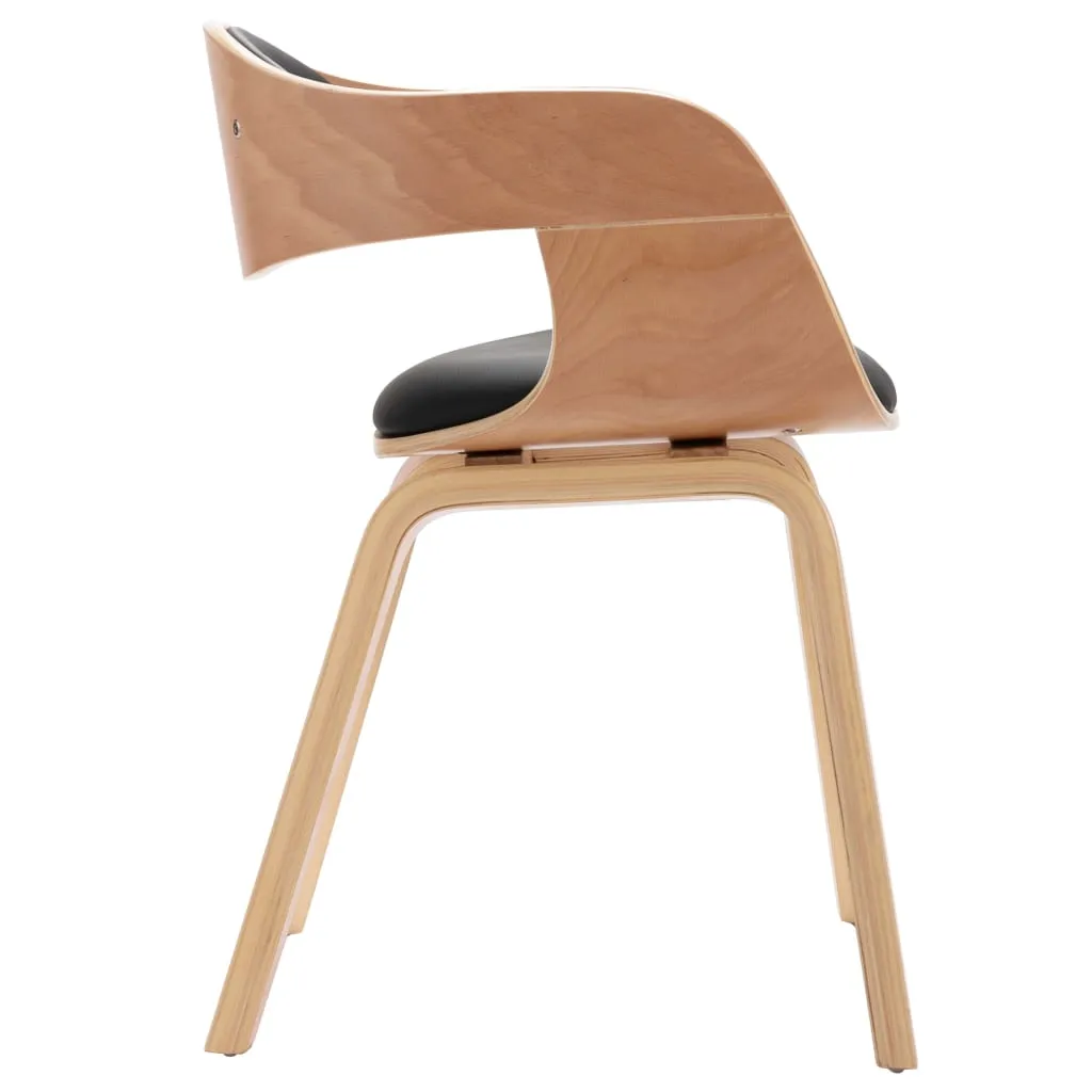 Medina Eetkamerstoelen 6 st gebogen hout en kunstleer