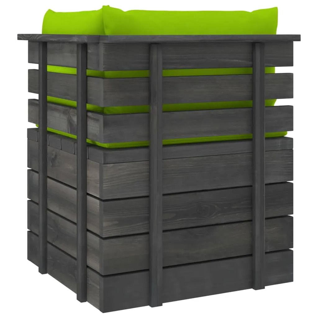 MEDINA TUINBANK 4ZITS MET KUSSENS PALLET MASSIEF GRENENHOUT