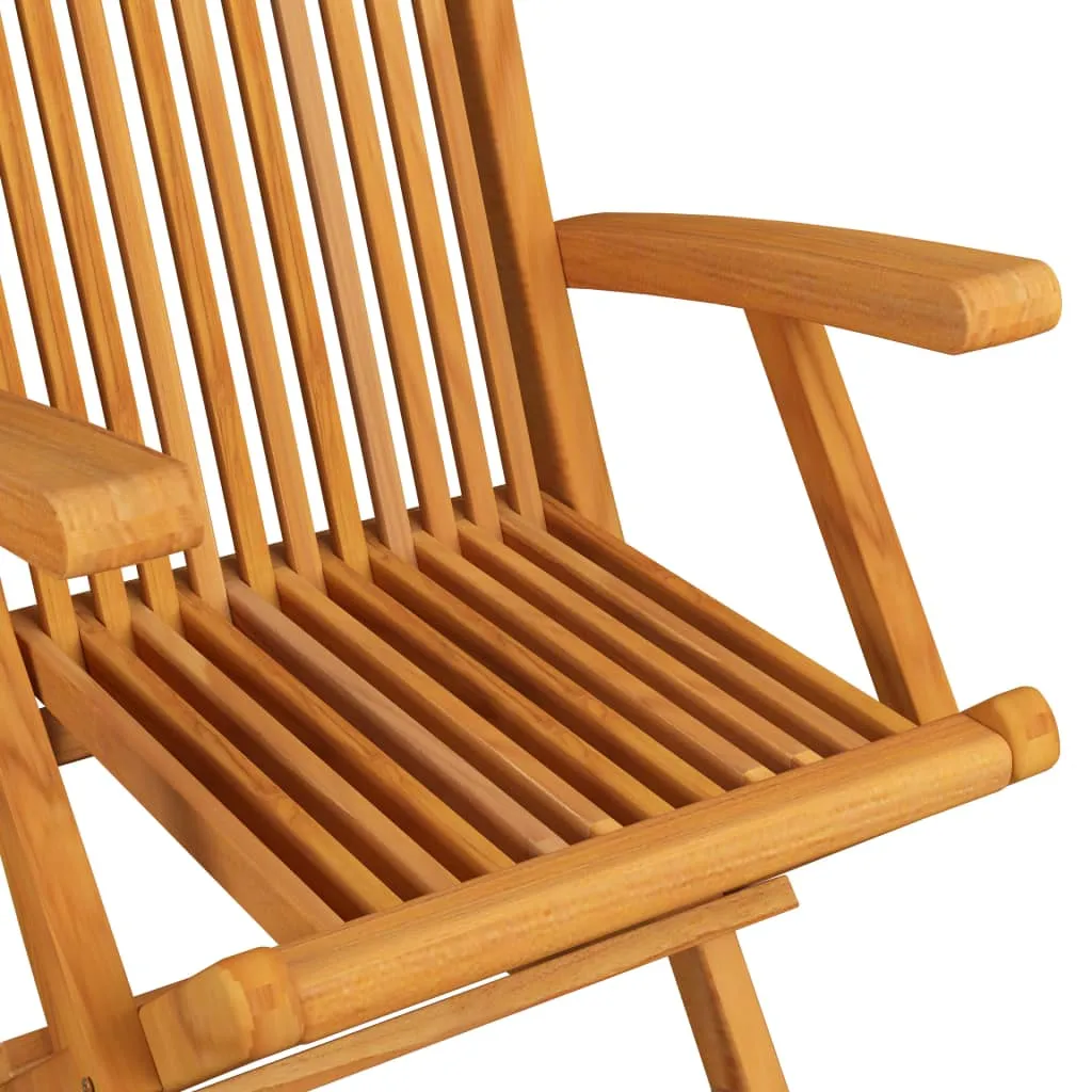 Medina Tuinstoelen 6 st met crèmekleurige kussens massief teakhout