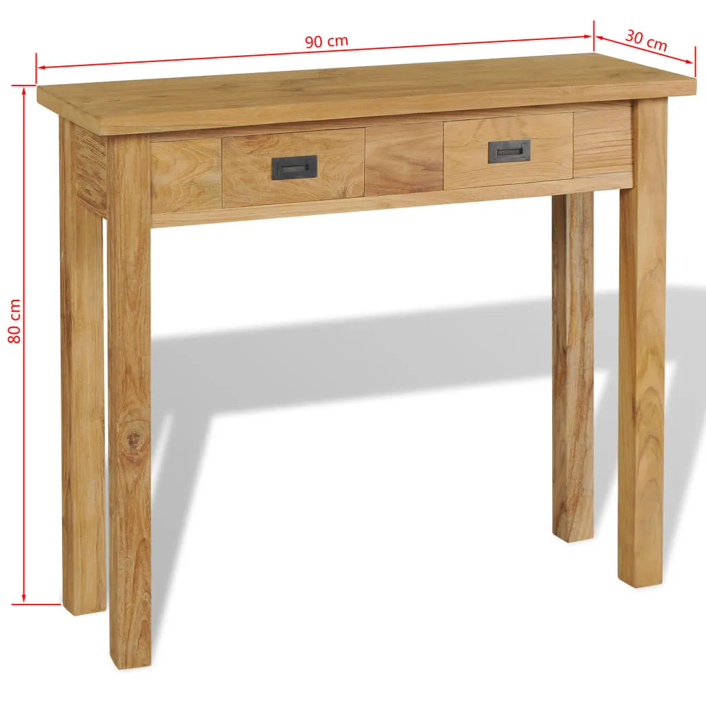 Medina Wandtafel massief teakhout 90x30x80 cm