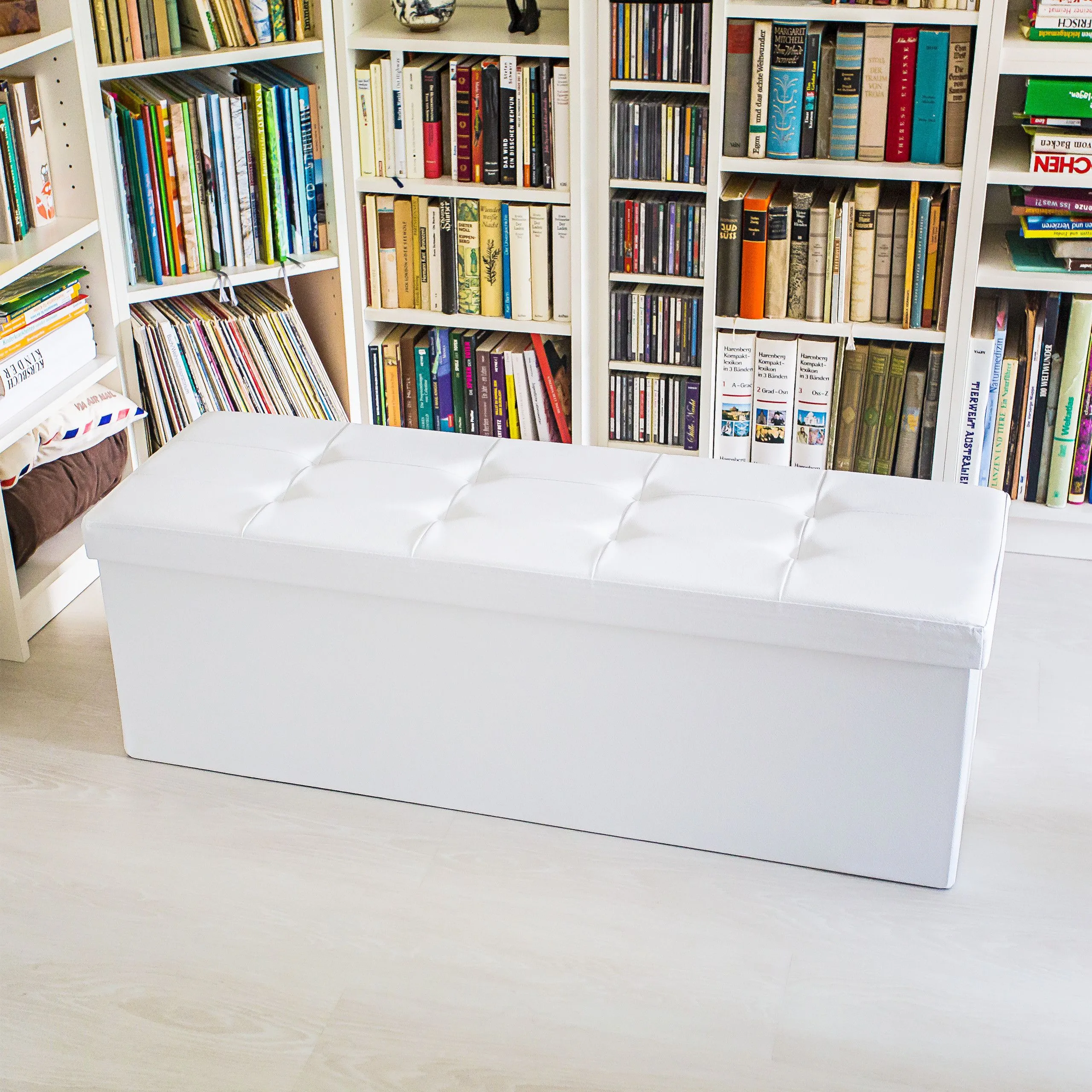 Opvouwbare opbergbank van kunstleer