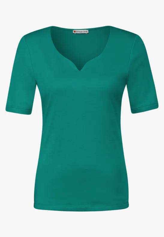 STREET ONE TSHIRT MET HARTVORMIGE HALS