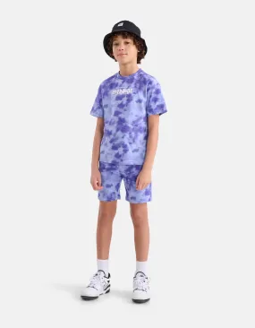 Tie Dye Print T-shirt Paars 