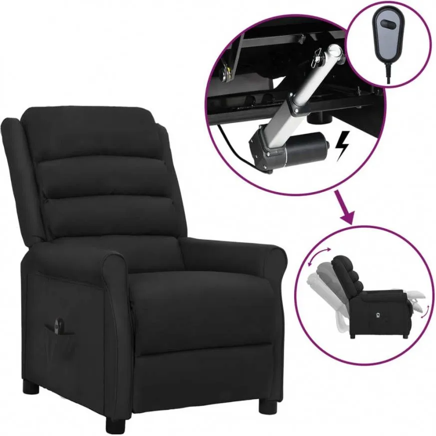 VidaXL Fauteuil Verstelbaar Elektrisch Kunstleer Zwart